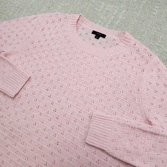 J.CREW Sweaters - J Crew Sweater Women Large Birdseye Knit Wool Alpaca Blend Pointelle Crewneck